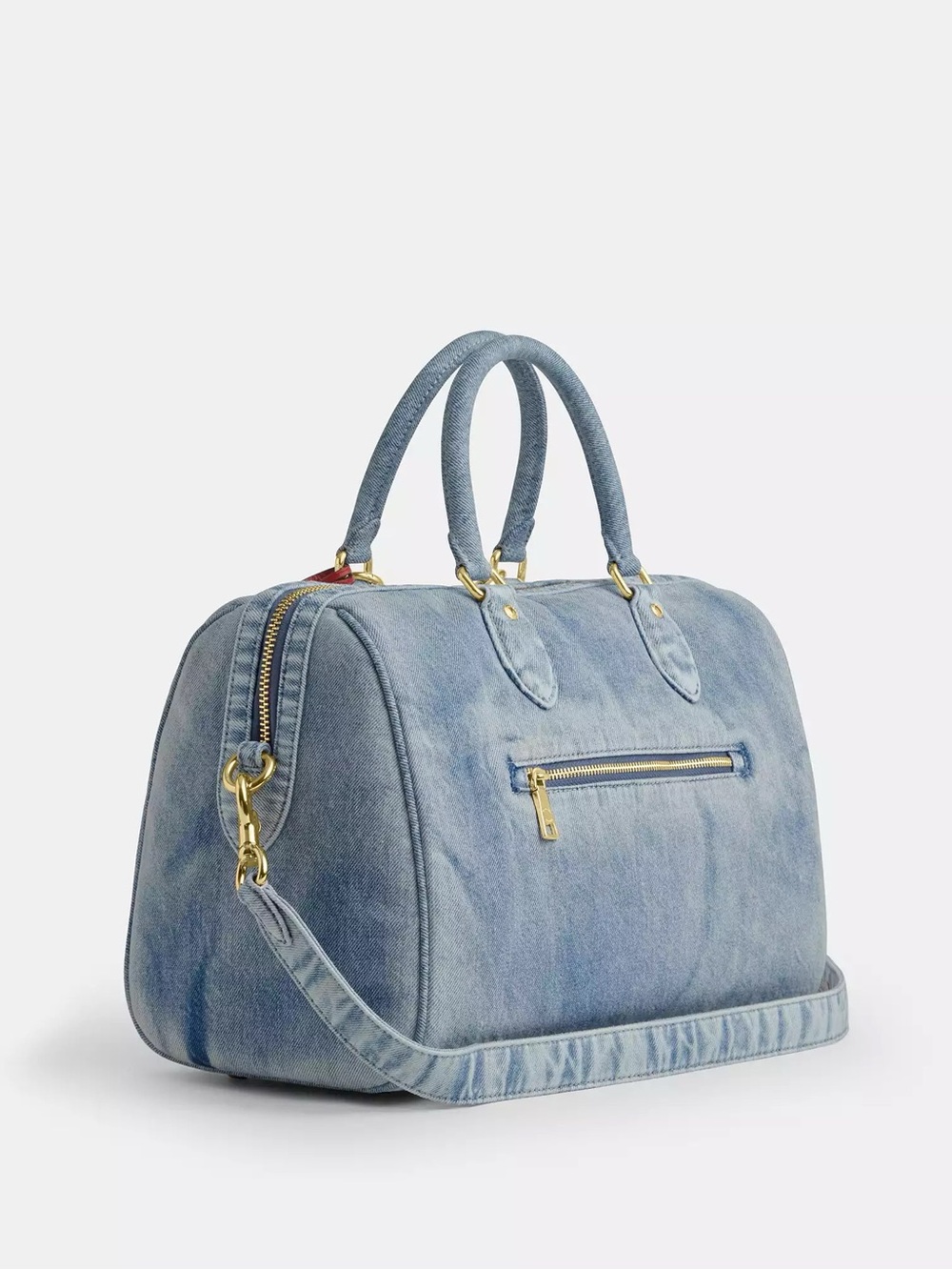 NWT Coach Large Rowan Satchel in Loved Denim NWT - Picture 2 of 8